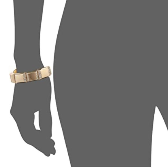 Kenneth Cole Goldtone Square Pave Stretch Bracelet - Picture 3 of 5